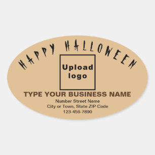 ビジネスハロウィーンのライトブラウン楕円シール 楕円形シール