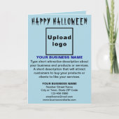 ビジネスハロウィーンのライトブルー折り畳みグリーティングカード カード (正面)