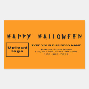ビジネスハロウィーンオレンジ長方形ステッカー 長方形シール