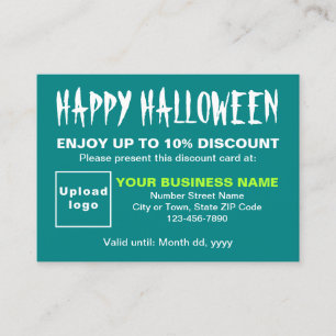 ビジネスハロウィーンティール(緑がかった色)グリーンディスカウントカード 割引カード