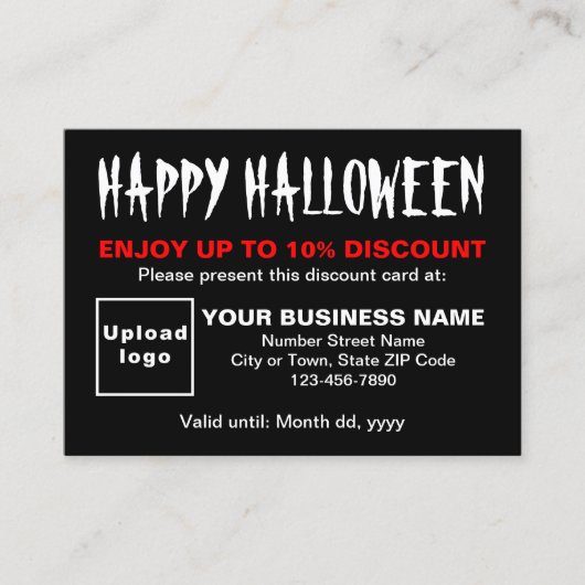 ビジネスハロウィーンブラックディスカウントカード 割引カード (正面)