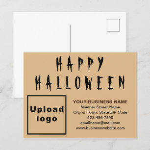 ビジネスハロウィーンライトブラウンホリデーポストカード シーズンポストカード