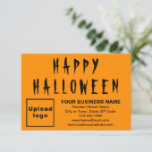 ビジネスハロウィーン小オレンジカラーフラットカード (スタンド正面)