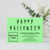 ビジネスハロウィーン小型軽量グリーンフラットグリーティング カード (スタンド正面)