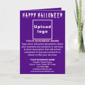 ビジネスハロウィーン紫の折り畳みグリーティングカード カード (正面)