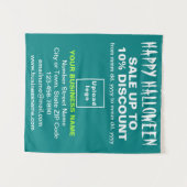 ビジネスハロウィーン販売オンティール（緑がかった色）グリーンタペストリー タペストリー (正面(横))