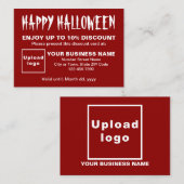 ビジネスハロウィーン赤割引カード 割引カード (正面/裏面)