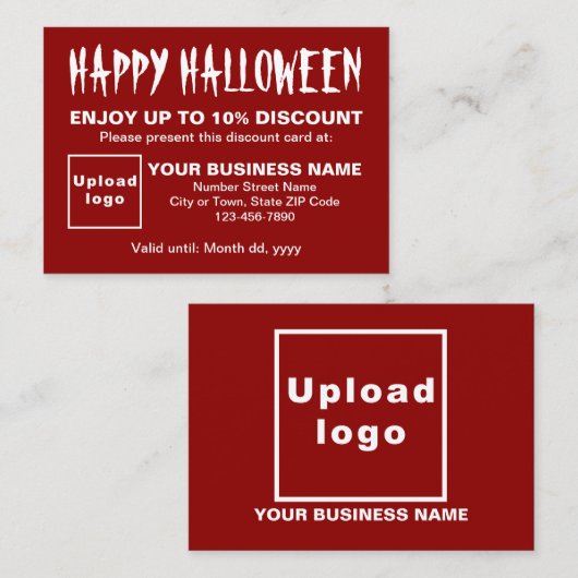 ビジネスハロウィーン赤割引カード 割引カード (正面/裏面)