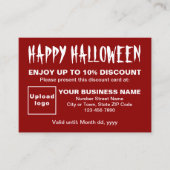ビジネスハロウィーン赤割引カード 割引カード (正面)