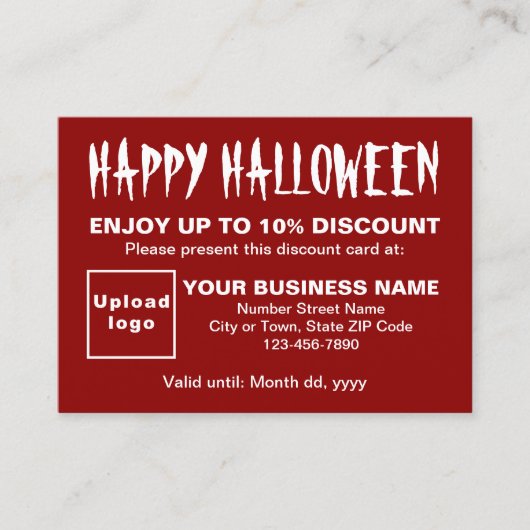 ビジネスハロウィーン赤割引カード 割引カード (正面)