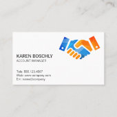 ビジネスハンドシェイクのロゴ 名刺 (裏面)