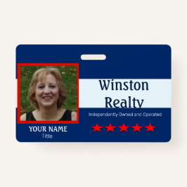 ビジネスバッジテンプレート（写真ID RWB） バッジ