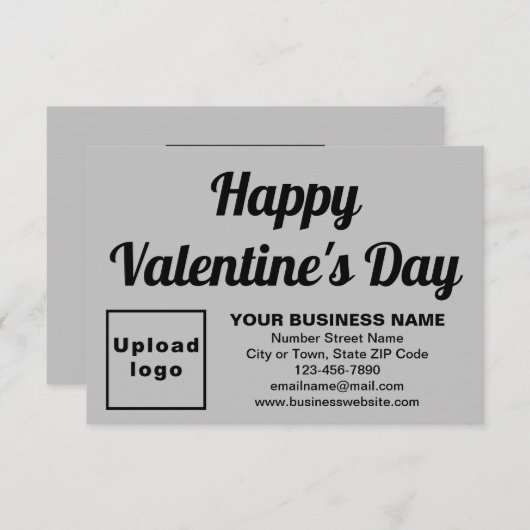 ビジネスバレンタインスモールグレーフラットカード (正面/裏面)