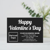ビジネスバレンタインスモールブラックフラットグリーティングカード カード (スタンド正面)