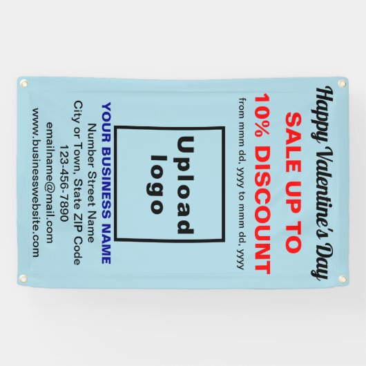 ビジネスバレンタインデーセール(ライトブルー) 横断幕 (横)