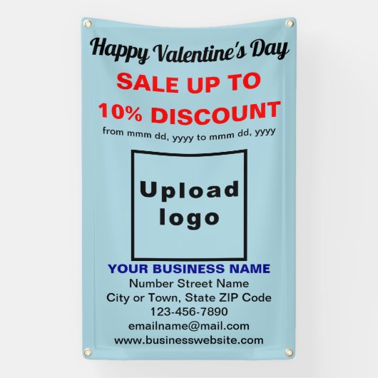 ビジネスバレンタインデーセール(ライトブルー) 横断幕 (縦)