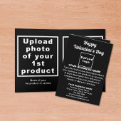 ビジネスバレンタインブラック折り畳みホリデーカード シーズンカード