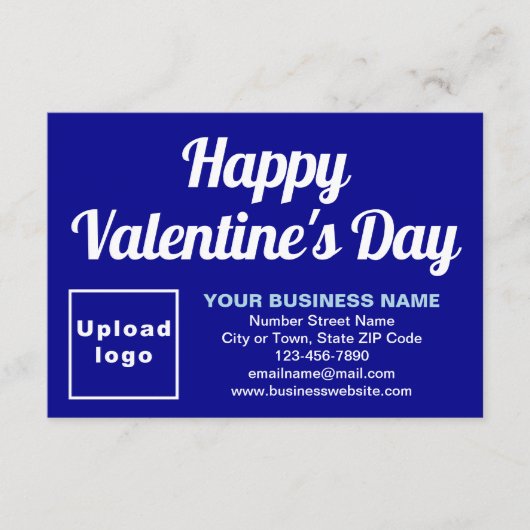 ビジネスバレンタイン小さな青フラットグリーティングカード カード (正面)