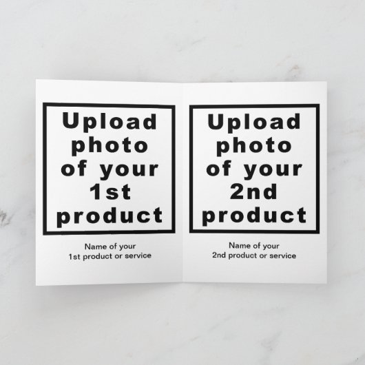 ビジネスバレンタイン白折り畳みグリーティングカード カード (内部)