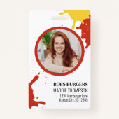 ビジネスバーガーQRコード写真テンプレート バッジ (正面)