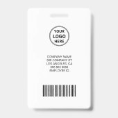 ビジネスバーコードIDカードロゴフォトスタッフ バッジ (Back)