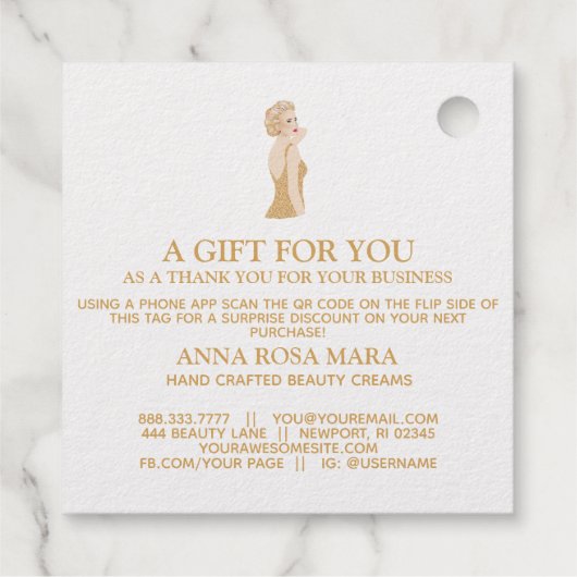 *~*ビジネスバーコードQRコードありがとうギフトラベル フェイバータグ (裏面)