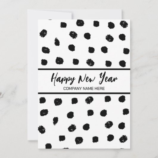 ビジネスパーソナライズされたの白黒新年 シーズンカード (正面)