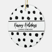 ビジネスパーソナライズされたの白黒新年 セラミックオーナメント (左)