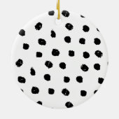 ビジネスパーソナライズされたの白黒新年 セラミックオーナメント (裏面)