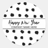 ビジネスパーソナライズされたの白黒新年 ラウンドシール (正面)