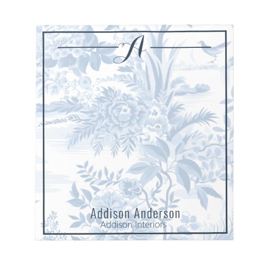 ビジネスパーソナライズされたイニシャルモノグラムトワール ノートパッド (正面)