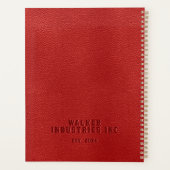 ビジネスパーソナライズされたエンボスレッドビーガンレザー プランナー手帳 (裏面)