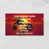 ビジネスパーソナライズされたカードトロピカルアイランドサンセット 名刺 (裏面)