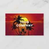 ビジネスパーソナライズされたカードトロピカルアイランドサンセット 名刺 (正面)