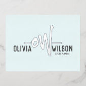 ビジネスパーソナライズされたカード |大きなはっきりしたイニシャル 箔シーズンポストカード (正面)