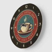 ビジネスパーソナライズされたコーヒーショップ – コーヒーバー ラージ壁時計 (傾斜)