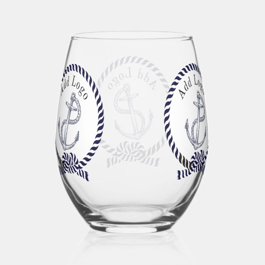 ビジネスパーソナライズされたプロモーションのロゴをここに追加 ステムなしワイングラス (正面)