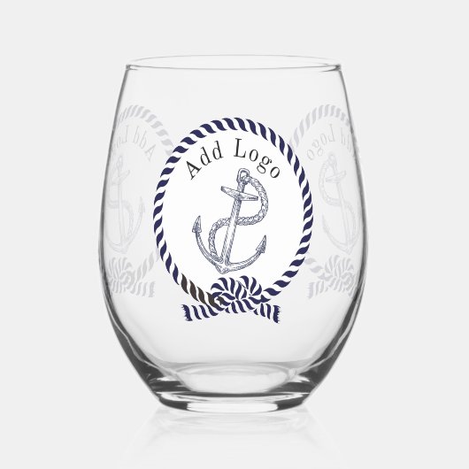 ビジネスパーソナライズされたプロモーションのロゴをここに追加 ステムなしワイングラス (裏面)