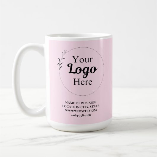 ビジネスパーソナライズされたプロモーションのロゴ赤面ピンク コーヒーマグカップ (左)
