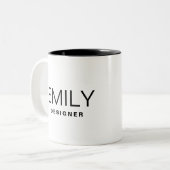 ビジネスパーソナライズされたプロモーションの名前の追加 ツートーンマグカップ (正面左)