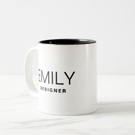 ビジネスパーソナライズされたプロモーションの名前の追加 ツートーンマグカップ (正面左)
