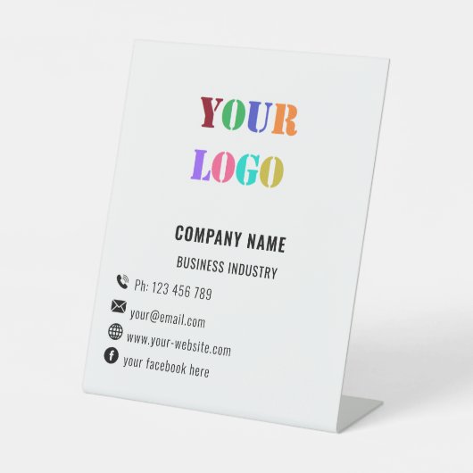ビジネスパーソナライズされたペデスタルのサインテンプレート 台座サイン (正面)