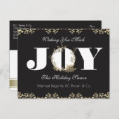 ビジネスパーソナライズされたホリディグリーティングジョイ シーズンポストカード (正面/裏面)