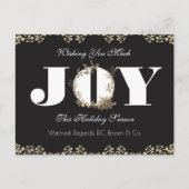 ビジネスパーソナライズされたホリディグリーティングジョイ シーズンポストカード (正面)