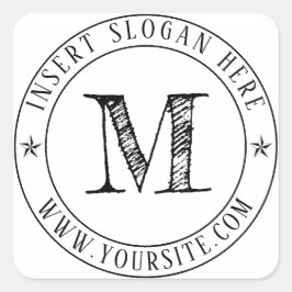 ビジネスパーソナライズされたモノグラムラウンド スクエアシール