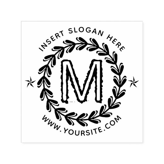 ビジネスパーソナライズされたモノグラムラウンド セルフインキングスタンプ (デザイン)