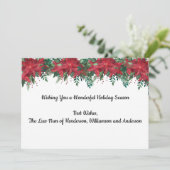 ビジネスパーソナライズされたレ企業のッドポインセチア シーズンカード (スタンド正面)