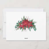 ビジネスパーソナライズされたレ企業のッドポインセチア シーズンカード (裏面)