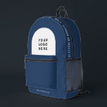 ビジネスパーソナライズされたロゴおよび文字社員 プリントバックパック<br><div class="desc">会社のロゴとプロフェッショナル文字を追加して、こののバックパックを簡単にパーソナライズすカスタムる。ビジネス名、スローガン、ソーシャルメディア、Webサイトやその他の情報を追加したり、削除したりすることができます。サンセリフシンプルフォントを搭載したネイビモダンー・ブルーとホワイトのとデザイン澄んで、プロフェッショナルとエディな外観を実現。従業員、顧客、お祝い、トレードショーのプロモーションのギフトとして完璧に企業のなるものだ。バックパックはカスタマイズ任意の色と任意のフォントである。最小なし。クラシックネイビーブルー |ロパーソナライズされたゴと企業の文字モダン印刷バックパックの従業員のロカスタムゴ、文字、スローガン、Webサイト印刷バックパック</div>