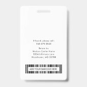 ビジネスパーソナライズされたロゴと従業員の写真ID バッジ (Back)